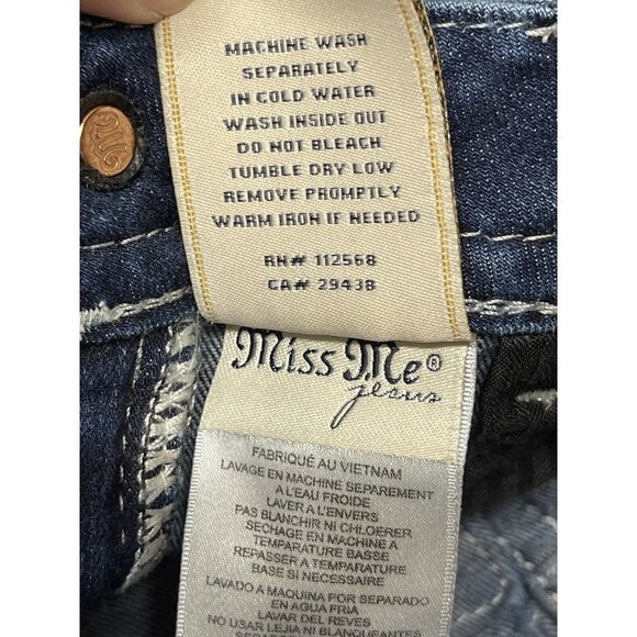 MISS ME Denim Women's Embellished Mid Rise Capri Jeans Sz 25 - Picture 9 of 9